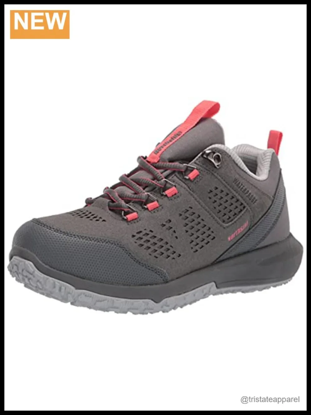 Waterproof Hiking Boots Women's Low Top Lace-Up Suede Nylon EVA